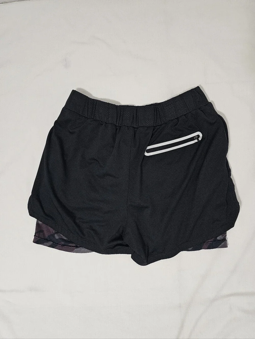 YoungLA Men’s 2-in-1 Training Shorts Black Camo Compression Liner Size L